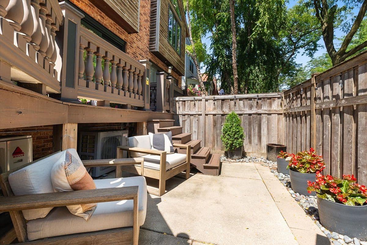 Private fenced patio retreat, perfect for relaxing and hosting.