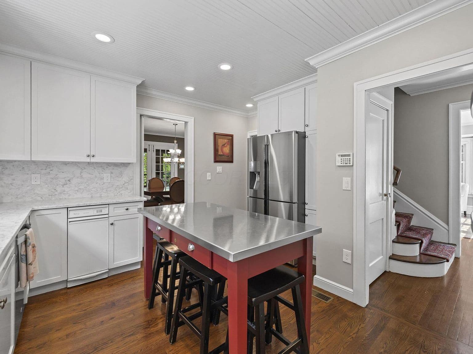 Spacious kitchen connects effortlessly to dining and main hall.