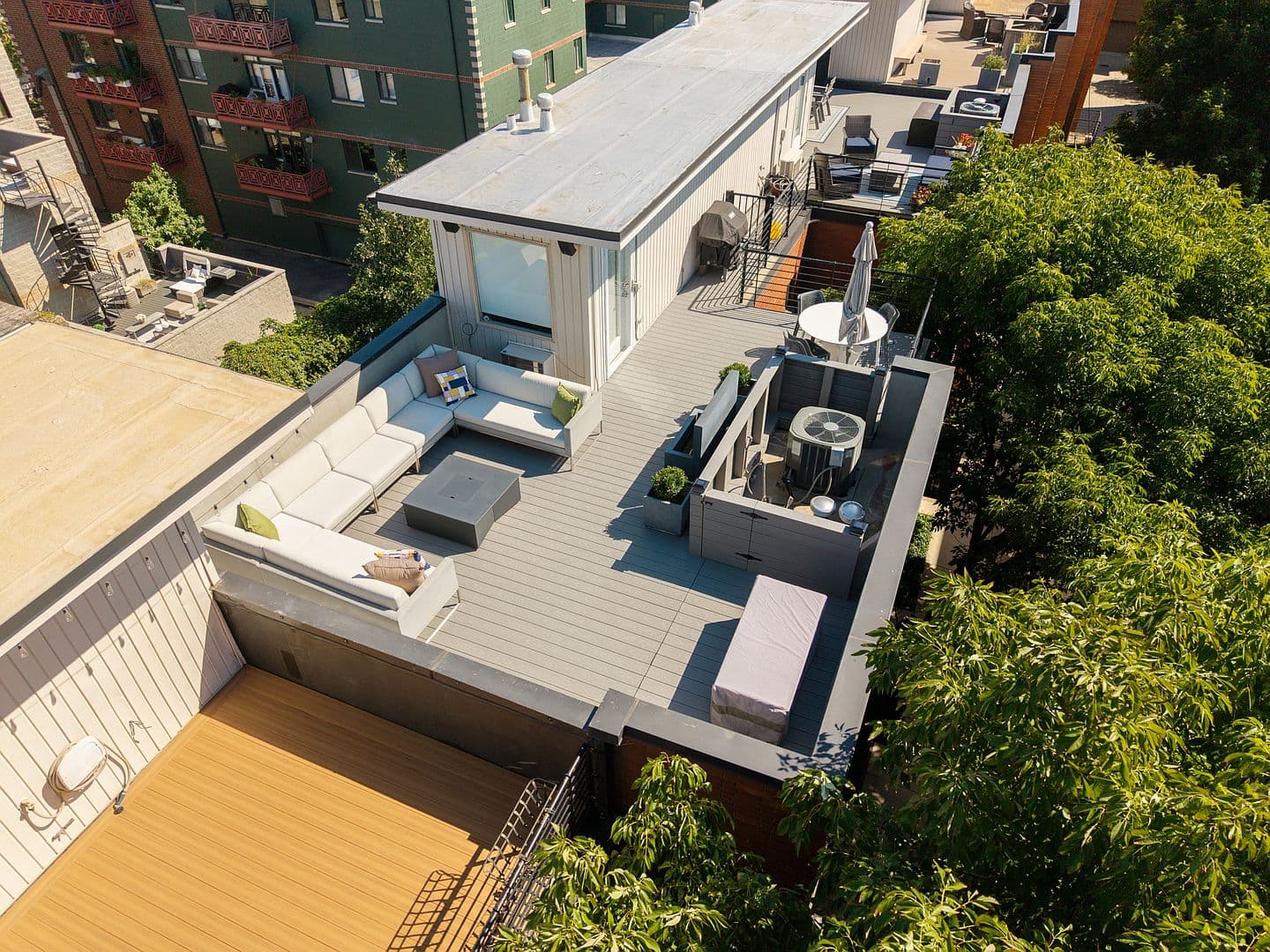 Expansive private rooftop deck built for effortless entertaining.