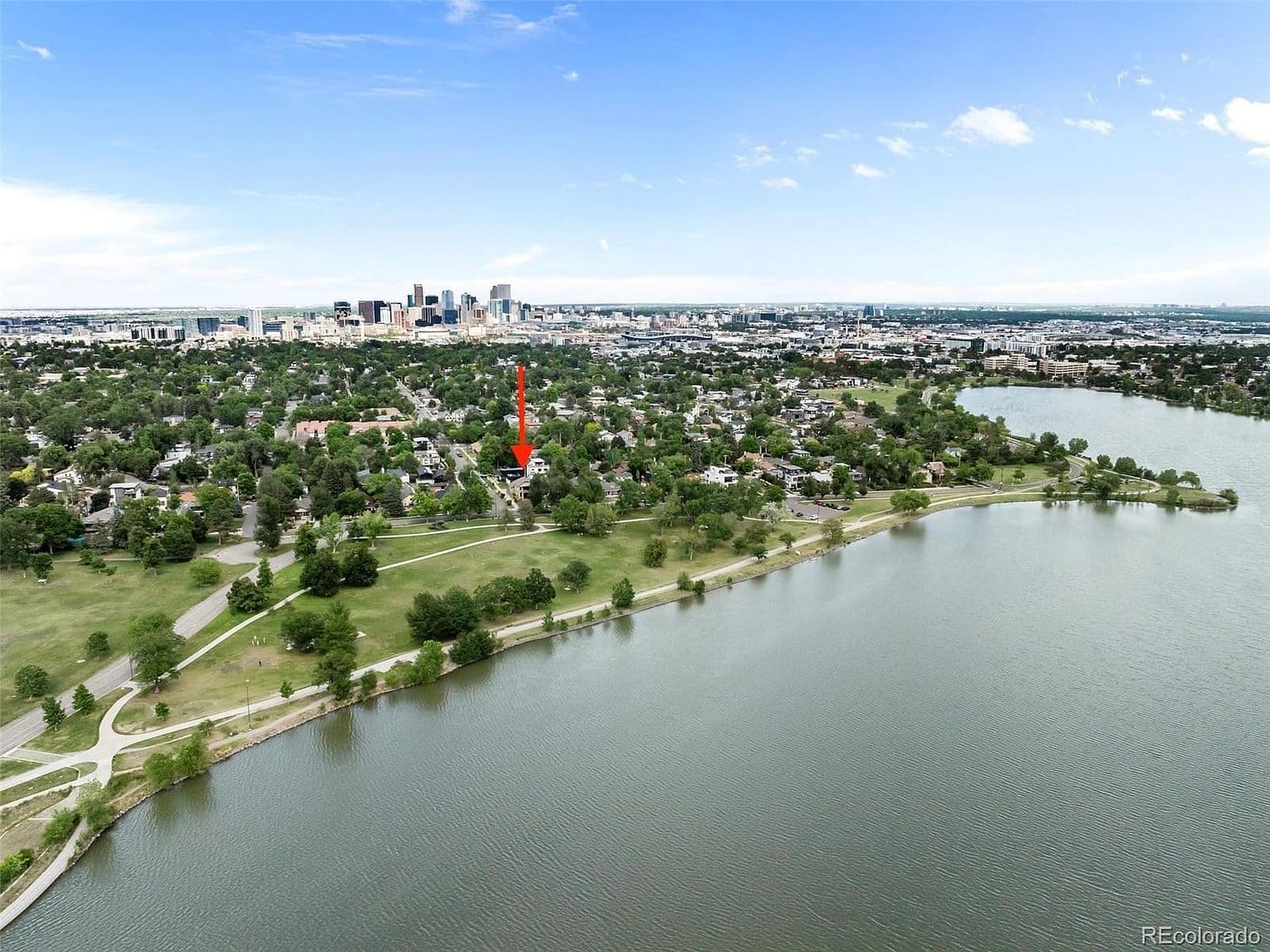 Lakeside living with Denver’s skyline on the horizon.
