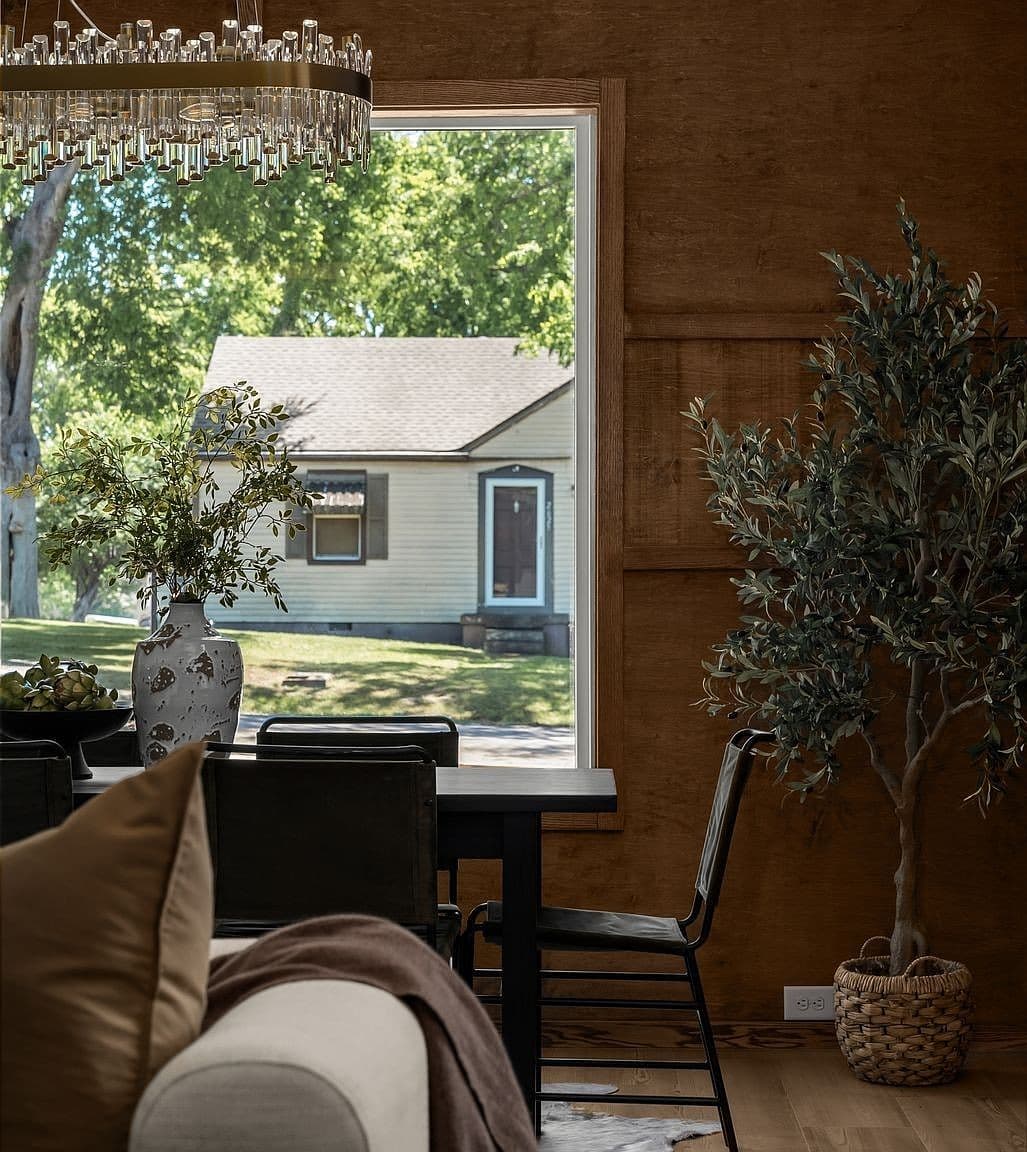 Cozy dining corner overlooking the private, tree-lined yard.