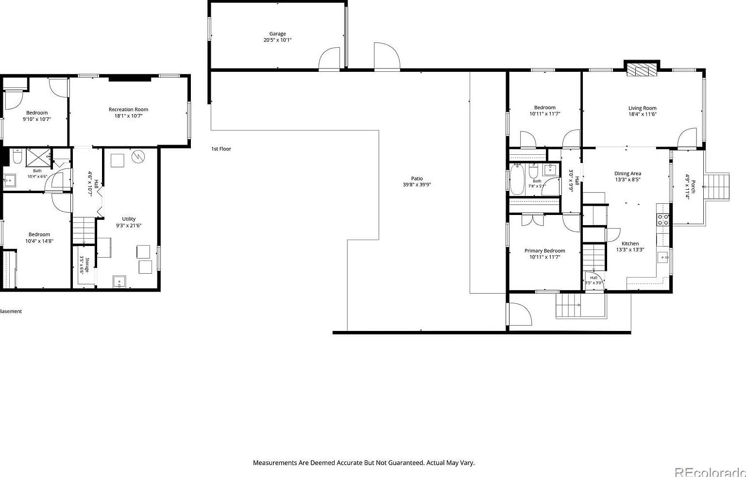 Complete floor plan shows four bedrooms across two levels