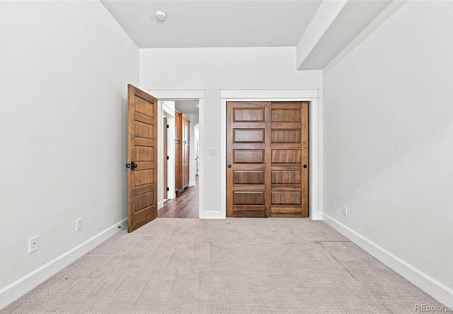 Additional bedroom with sliding closet, bright and airy.