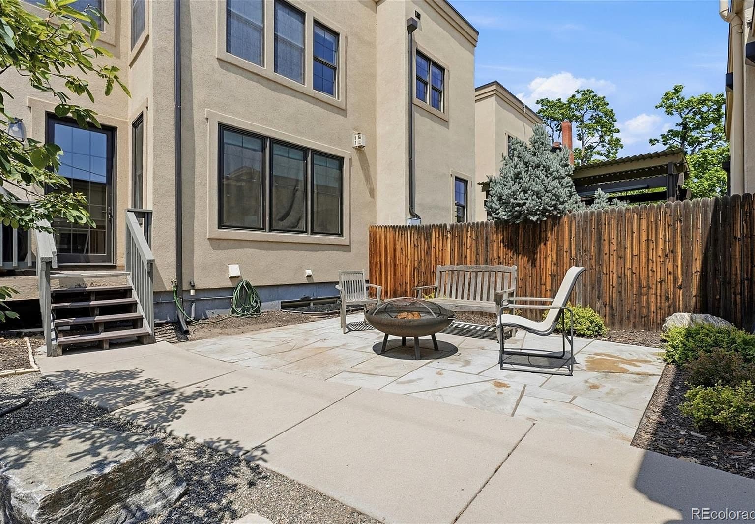Private flagstone patio—ideal for fireside entertaining outdoors.