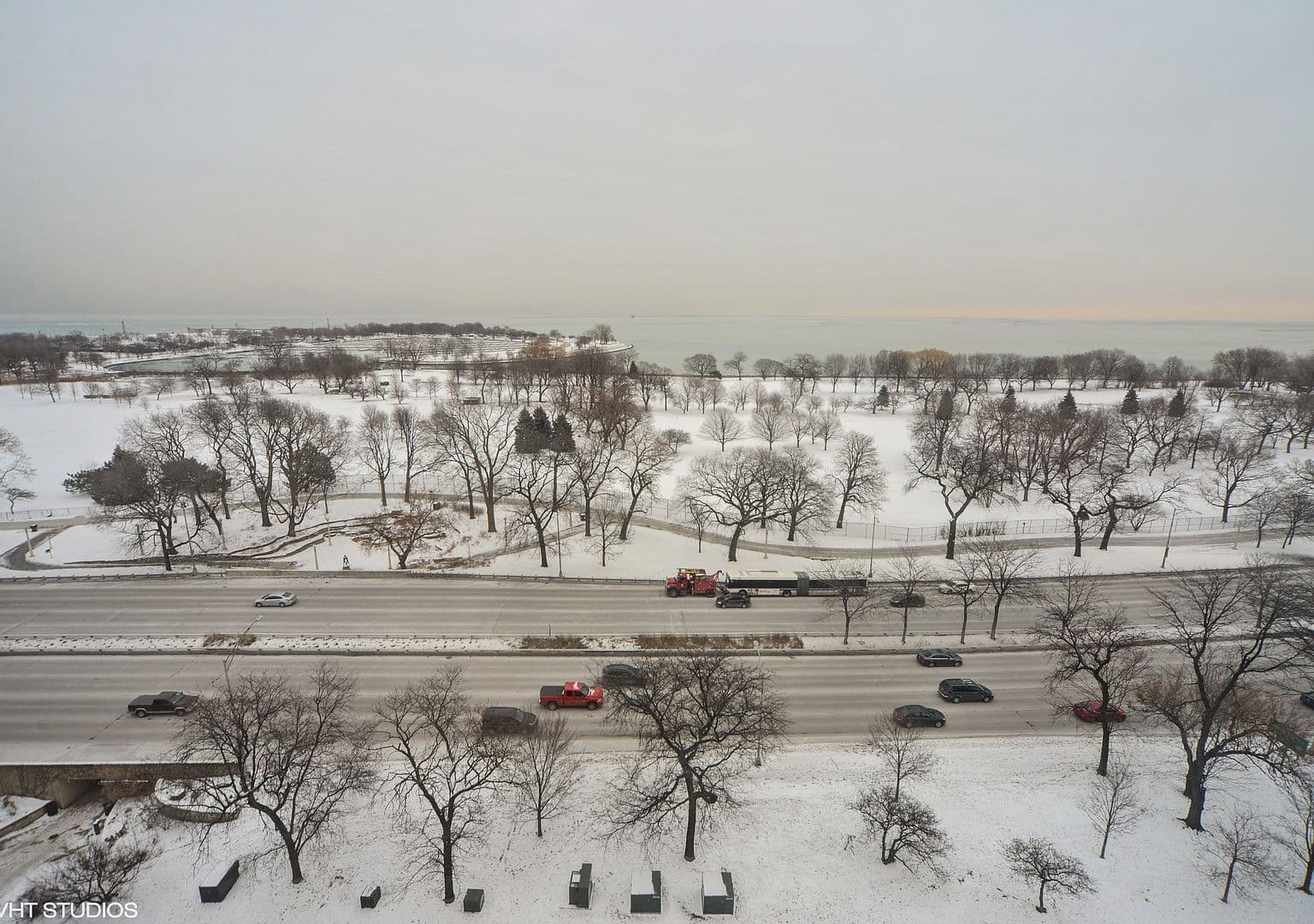 East-facing outlook stretches across the park to Lake Michigan.