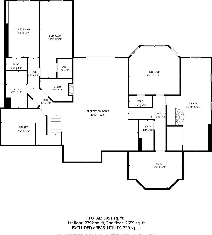 Lower level: four bedrooms, recreation room, office, ample storage.