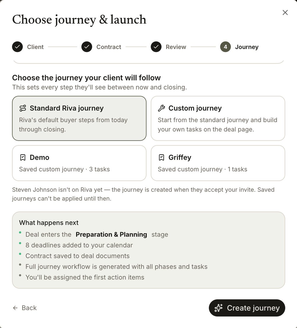 Choose journey and launch step showing what happens next: 8 deadlines added to your calendar.